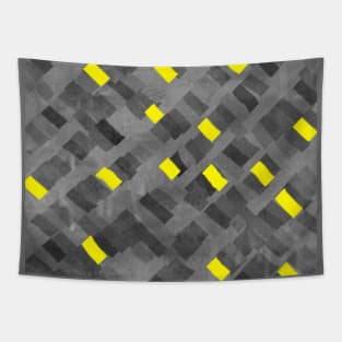 Grey and Yellow grunge textured collection Tapestry