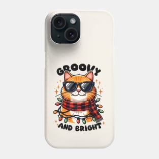 Groovy and Bright Christmas Cat Phone Case