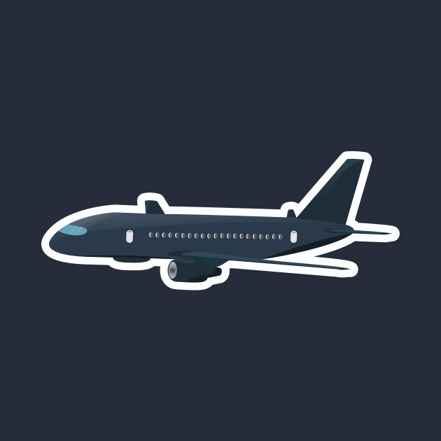 Airplane sticker vector illustration, travel logo design. Passenger plane icon. by AlviStudio