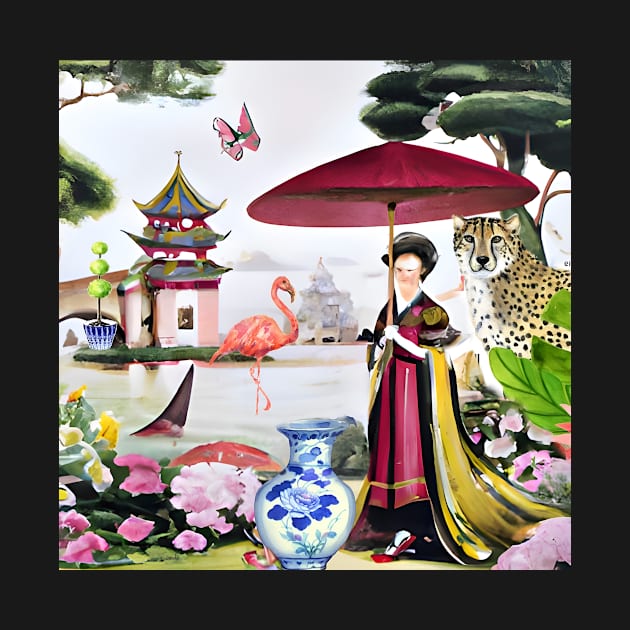 Dangers in paradise chinoiserie by SophieClimaArt