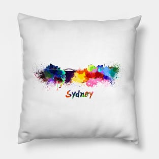 Sydney skyline in watercolor Pillow