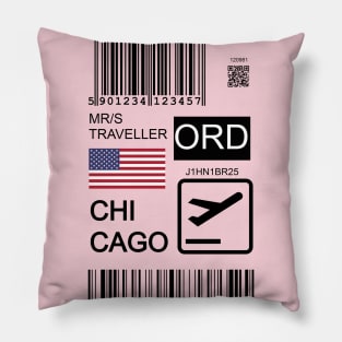 Chicago USA travel ticket Pillow