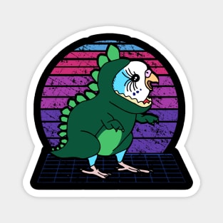 Vaporwave blue budgie Dinosaur Magnet