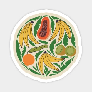 Brazilian Tropical Fruits // Banana, Papaya, Kiwi, Cashew Apple Magnet