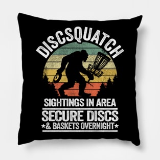 Discsquatch Funny Bigfoot Disc Golf Sasquatch Gift Vintage Pillow