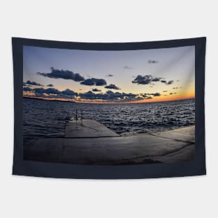 Dusk on Piran Coast, Slovenia Tapestry