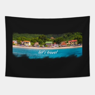 Sandy Beach on Sea Coast Tapestry