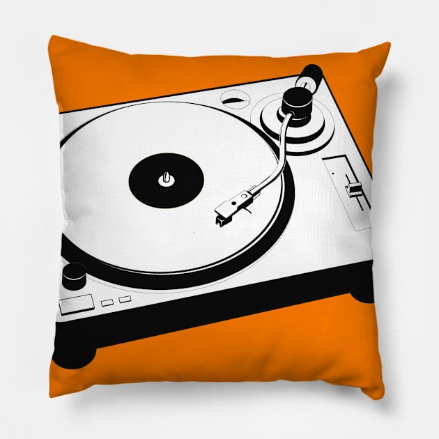 pop art vinyl turntable Pillow by retropetrol