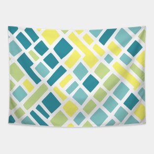 Rectangle Yellow Green Blue Abstract Art Tapestry