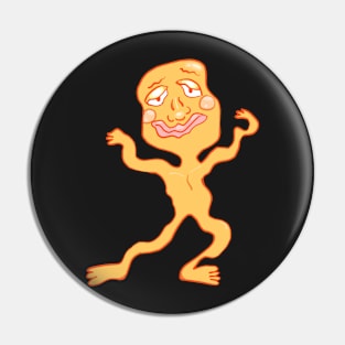 Orangey Funky Wiggly Fellow Pin