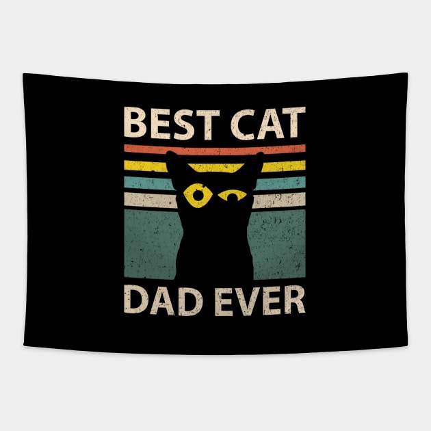 Vintage Best Cat Dad Ever Tapestry by Mandegraph