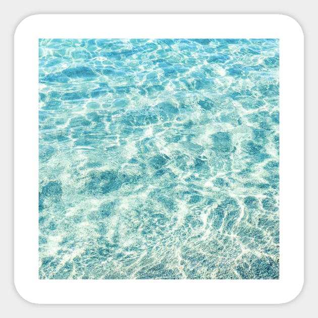 Aqua Blue Ocean Waves - Ocean - Sticker