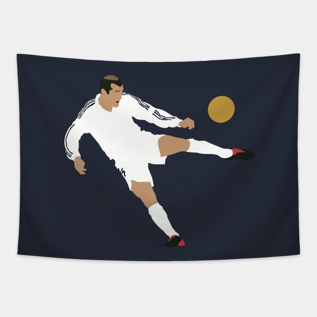 Zidane UCL Volley Goal Real Madrid Tapestry by Jackshun