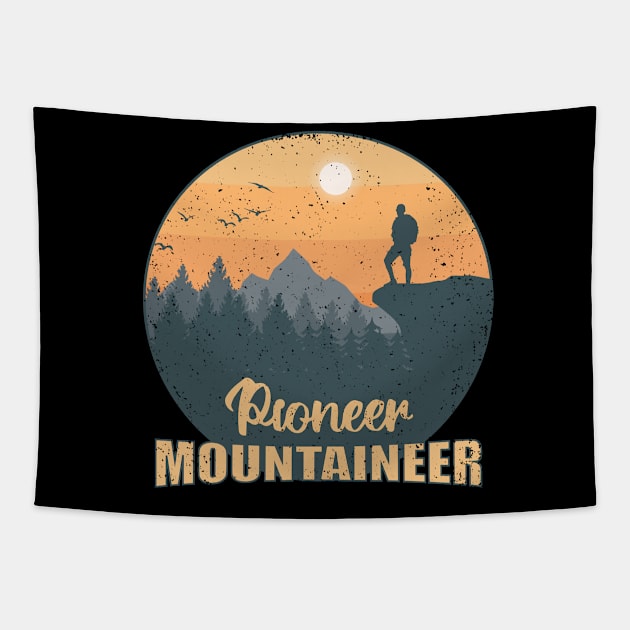 Pioneer Mountaineer Tapestry by Henok D.