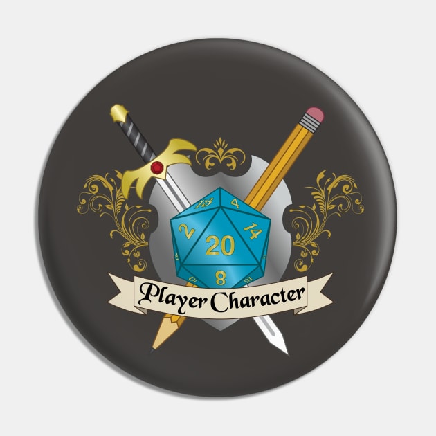 Player Character Crest Pin by NashSketches