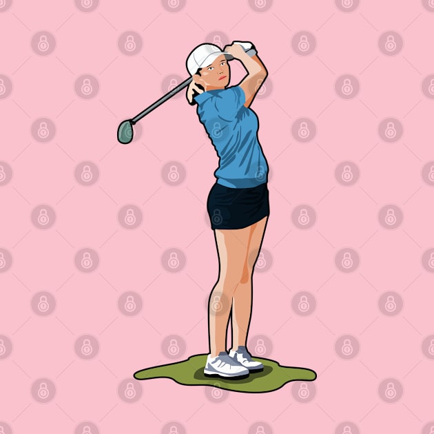 Women's golfer by Womens Art Store