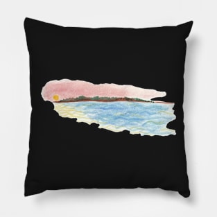 Miniature Hazy Island Sunset Pillow