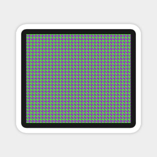 Green and Purple Houndstooth Magnet