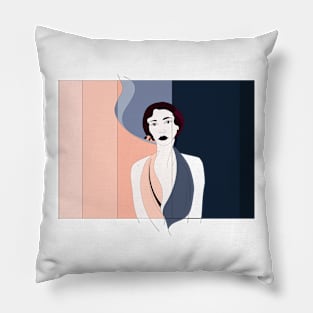 Waves #woman #girl #beauty #fineart #popart #home #decor #fashion #buyart #artprint #minimal #drawing Pillow