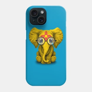 Baby Elephant with Glasses and New Mexico Flag Phone Case