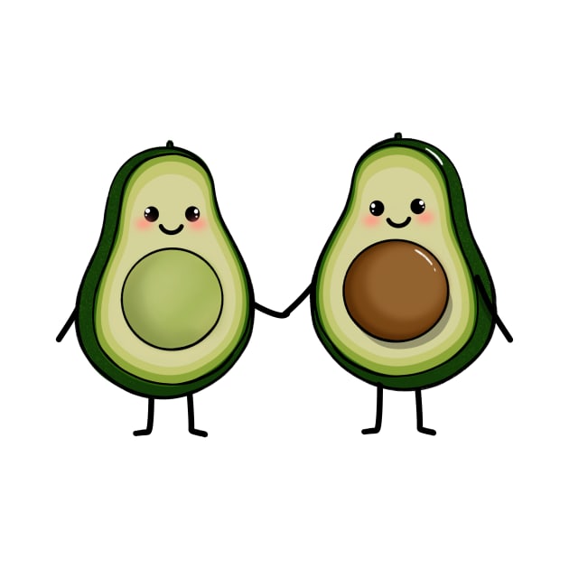 Cute avocado couple Pregnant avocado by SusanaDesigns