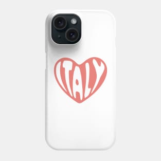 Italy Typography in Heart Shape Phone Case