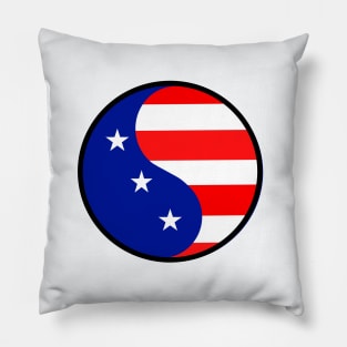 USA Yin Yang For The Fourth Of July - Yin And Yang Art Pillow