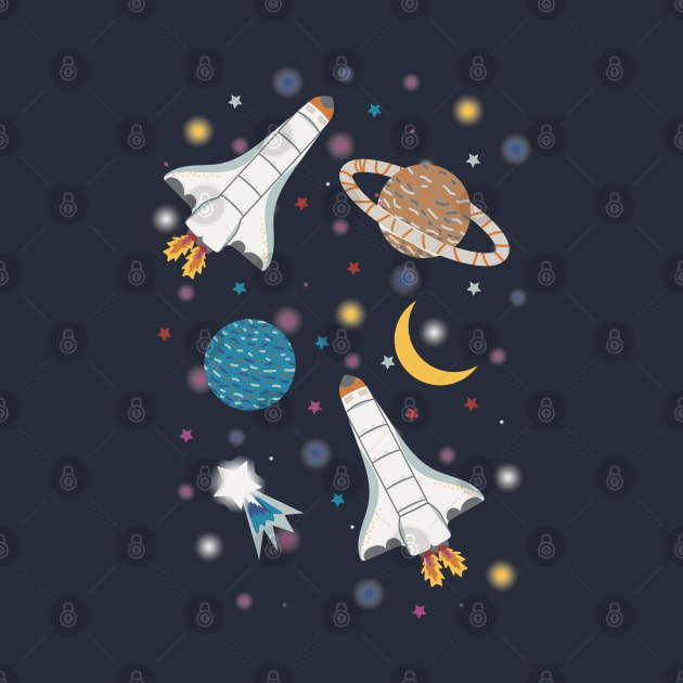 Space Planets Star intergalactic adventure by LozzieElizaDesigns