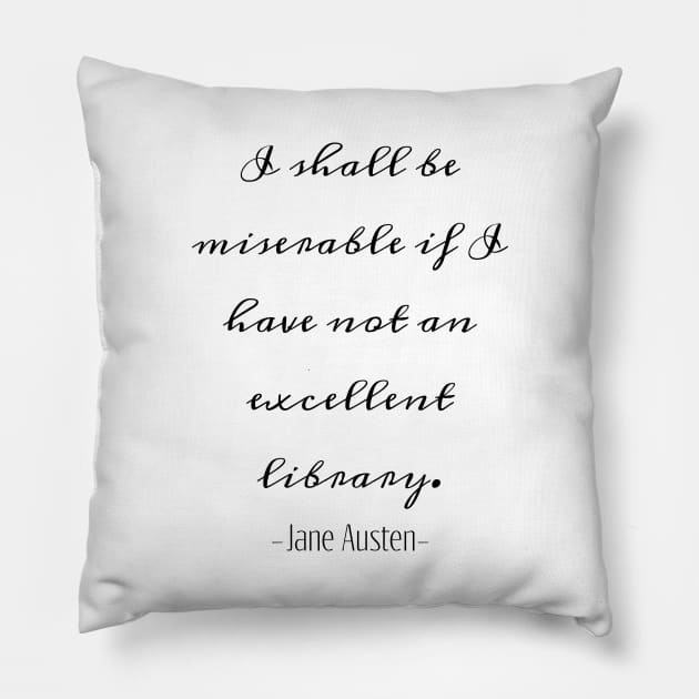 Jane Austen on Libraries Pillow by HeyBenny