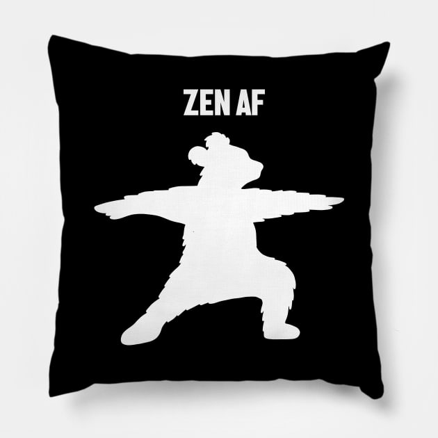 Zen Af Bear, Yoga Meditation Funny Pillow by dukito