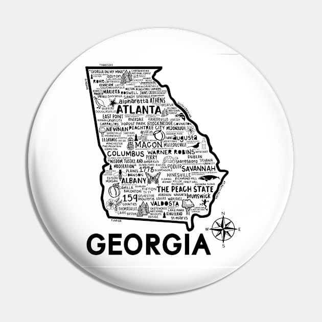 Georgia Map Pin by fiberandgloss