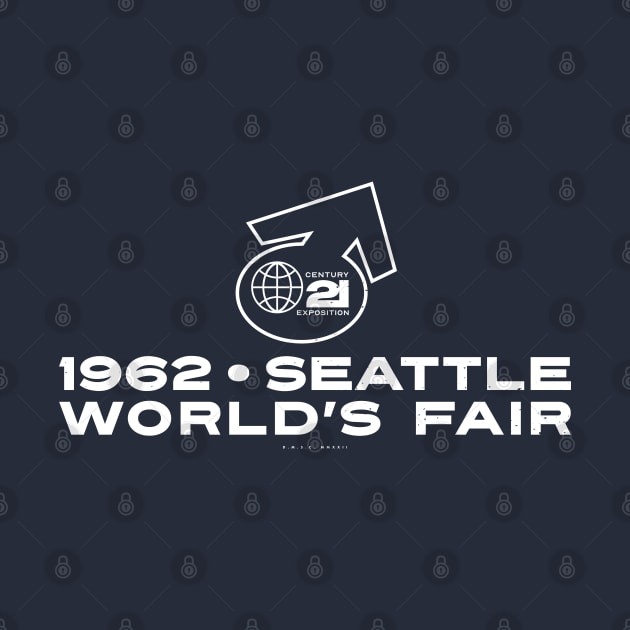 1962 Seattle World's Fair Wordmark (White) by deadmansupplyco