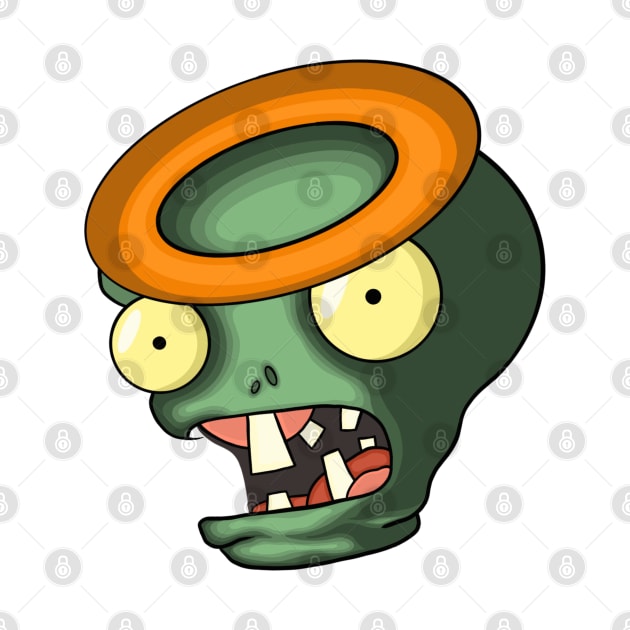 Green Zombie Face by ryroxtoons