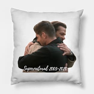 supernatural 2005-2020 sam and dean last hug scene in heaven supernatural finale Pillow