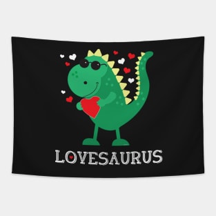 LOVESAURUS Dinosaur Valentines Day Valentine's Tapestry