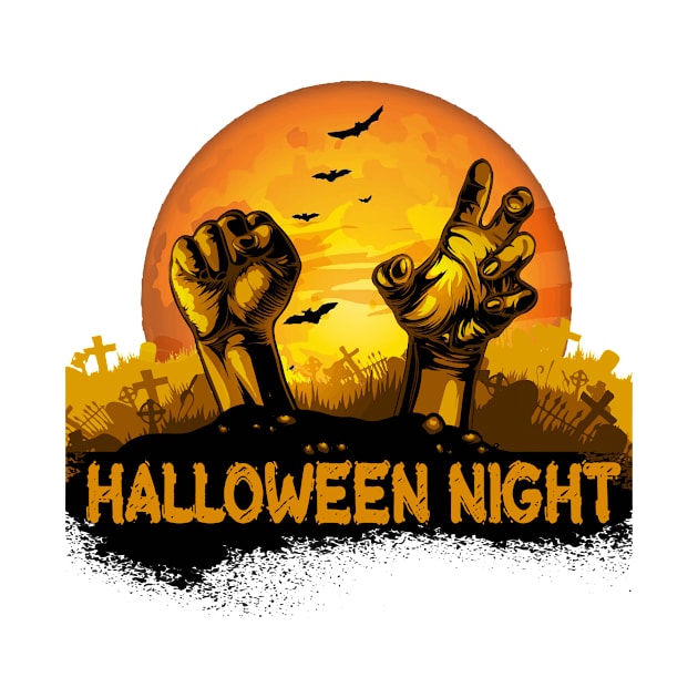 Halloween Night tee design birthday gift graphic by TeeSeller07