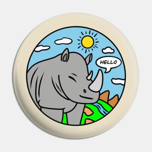 Cute cartoon rhino Pin