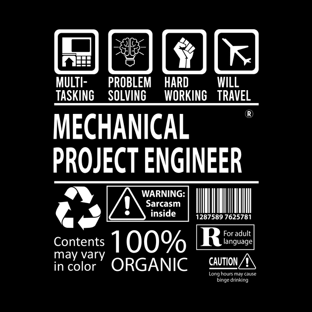 Mechanical Project Engineer T Shirt - MultiTasking Certified Job Gift Item Tee by Aquastal