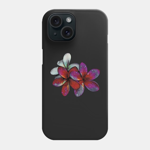 Frangipani raindrops Phone Case by FlossOrFi