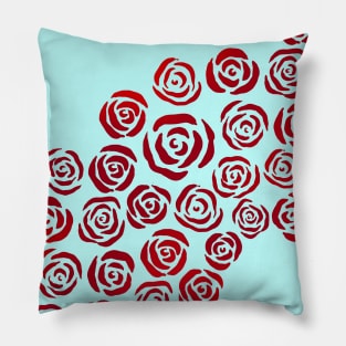 Red Artistic Roses Pillow