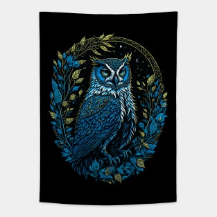 Great Horned Owl Graphic Design Tapestry