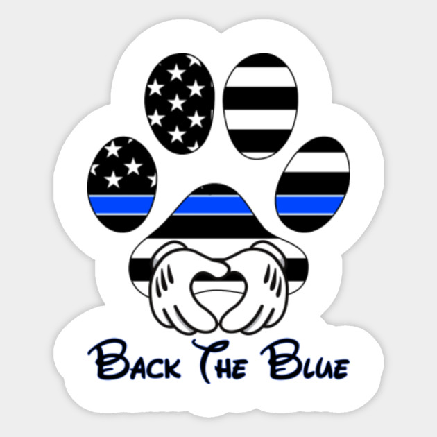 Back The Blue Dog Paw Print Police Sticker Teepublic