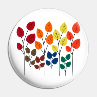 Beautiful Thanksgiving colorful fall leaves and trees design Pin