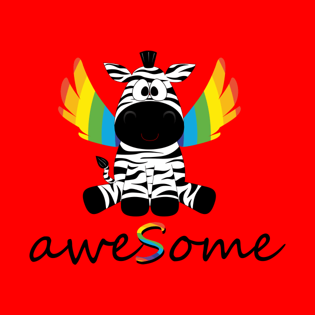 Mythical Awesome Rainbow Zebra by i2studio