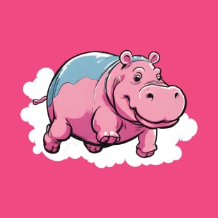 Flying Pink Hippo T-Shirt