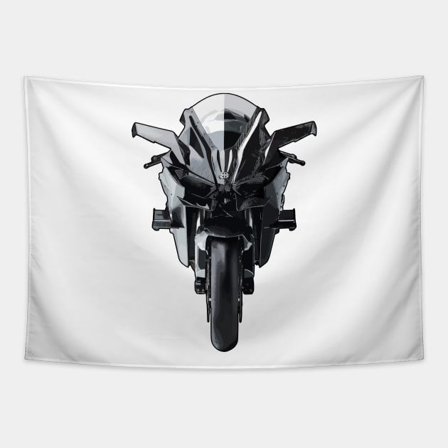 H2R Bike Front View Illustration Tapestry by KAM Std