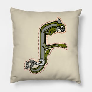 Celtic Cat Letter F Pillow