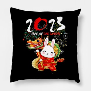 2023 Year Of the Rabbit Dabbing Bunny Chinese New Year Pillow