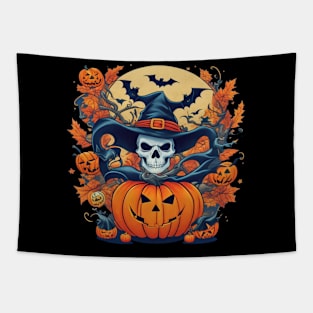 witch skull Halloween Tapestry