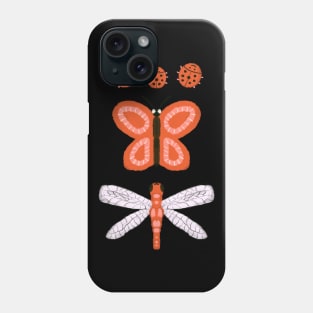 Cute critters ladybug butterfly and dragonfly Phone Case